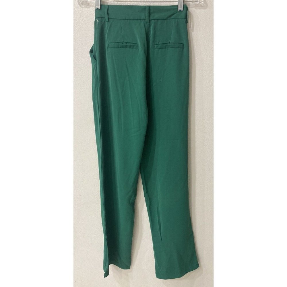 Princess Polly Joplin green flare pants workwear new with tags pockets pleated - Picture 5 of 6